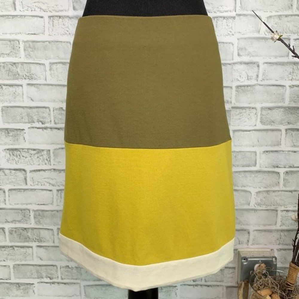 Diane Von Furstenberg  Mod Color Block 70s Style Stretch Mini Skirt